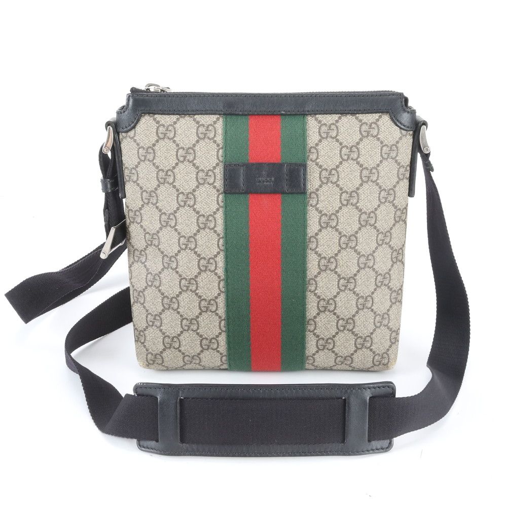 美品 グッチ GGスプリーム シェリー ライン 471454 レザー ショルダー 