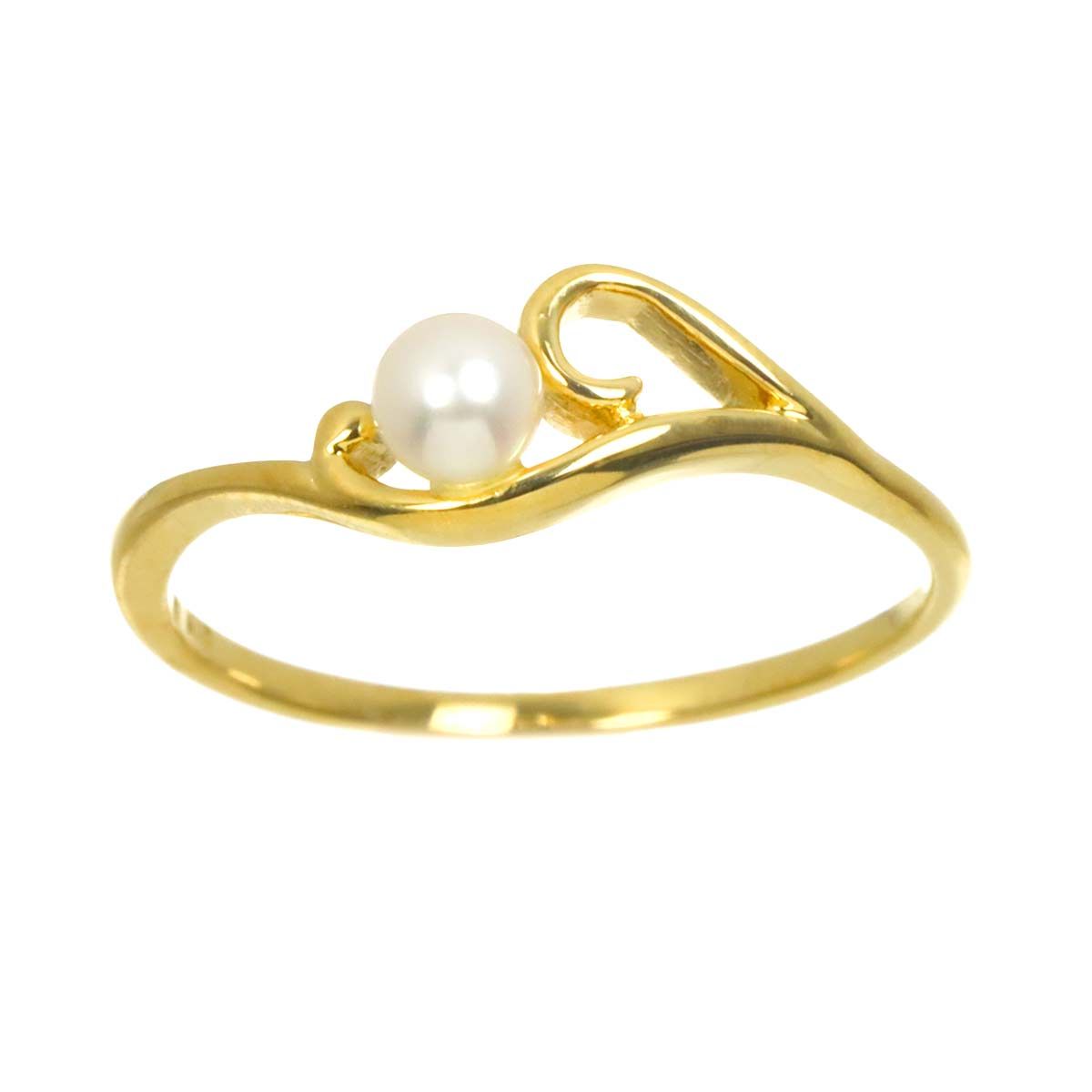ミキモト MIKIMOTO 10.5号 リング ベビーパール 3.6mm ダイヤ K18 YG 