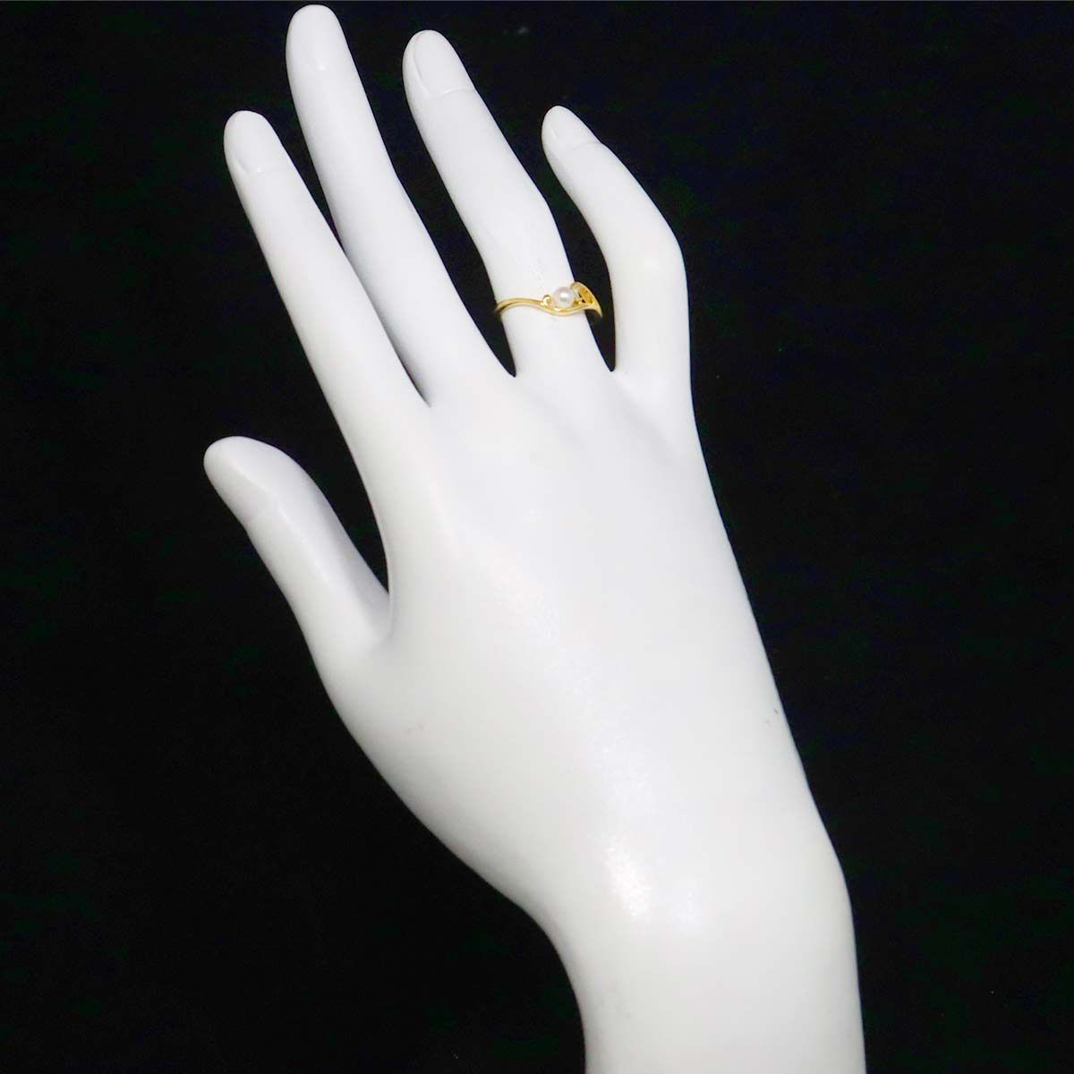 ミキモト MIKIMOTO 10.5号 リング ベビーパール 3.6mm ダイヤ K18 YG