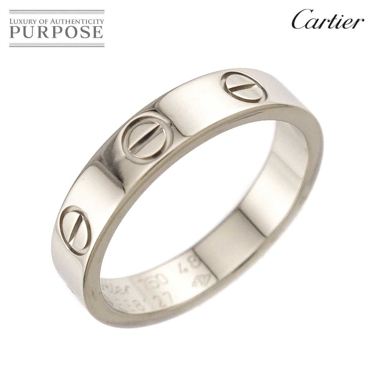 カルティエ Cartier ミニラブ #48 リング K18 WG ホワイトゴールド 750