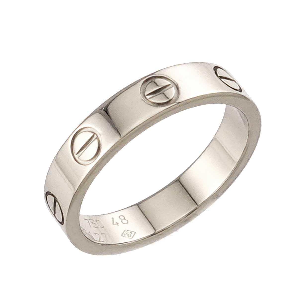 カルティエ Cartier ミニラブ #48 リング K18 WG ホワイトゴールド 750