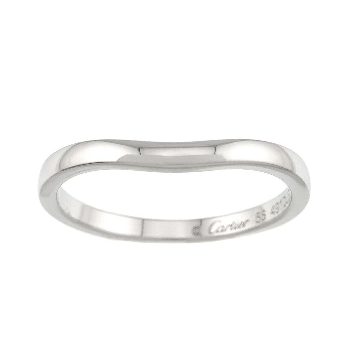 カルティエ Cartier バレリーナ カーブ #56 リング 幅2mmmm Pt