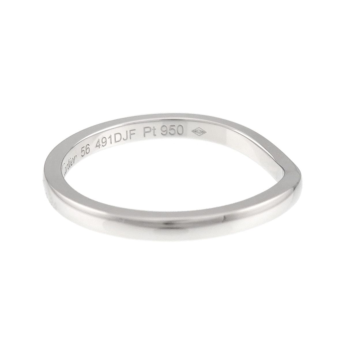 カルティエ Cartier バレリーナ カーブ #56 リング 幅2mmmm Pt