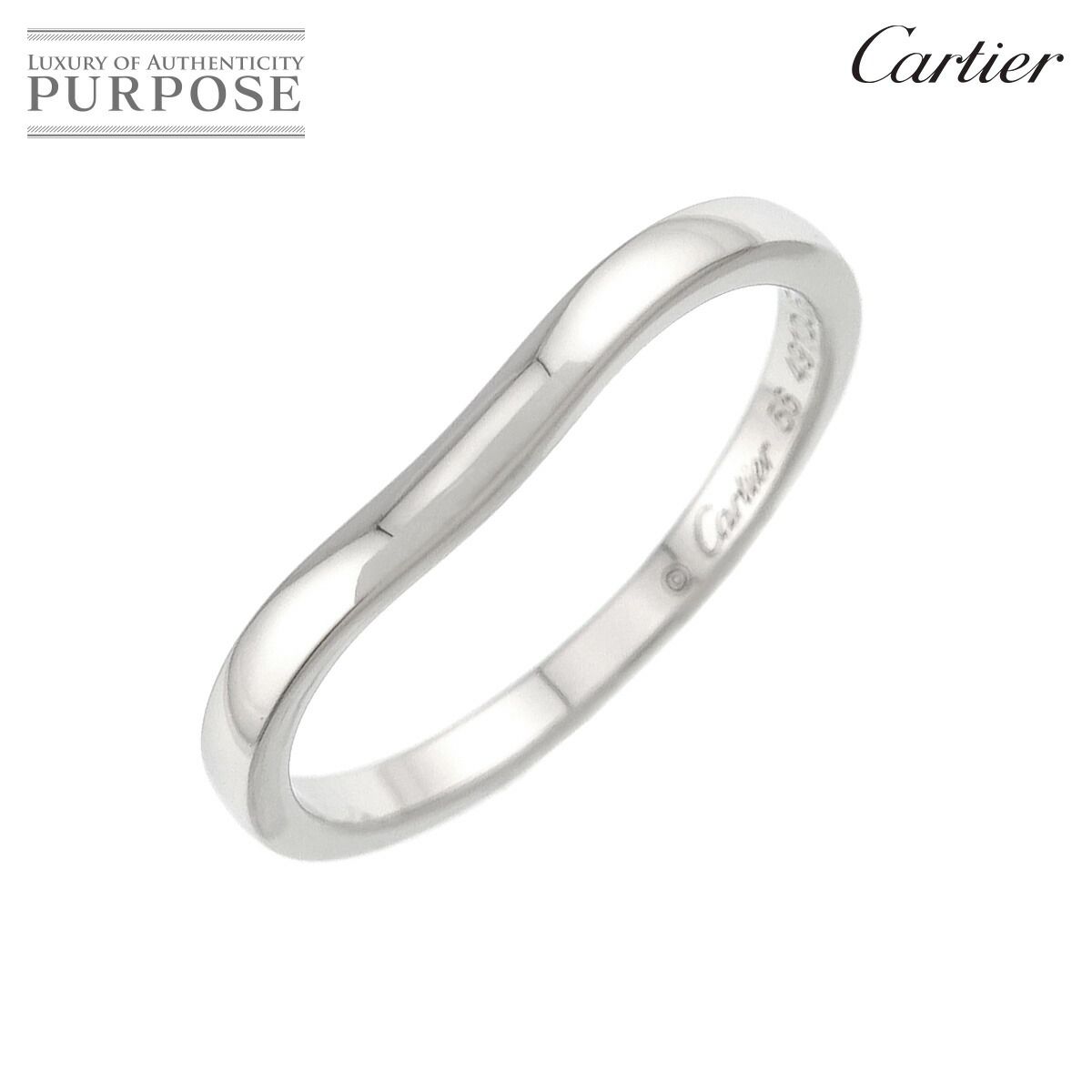 カルティエ Cartier バレリーナ カーブ #56 リング 幅2mmmm Pt