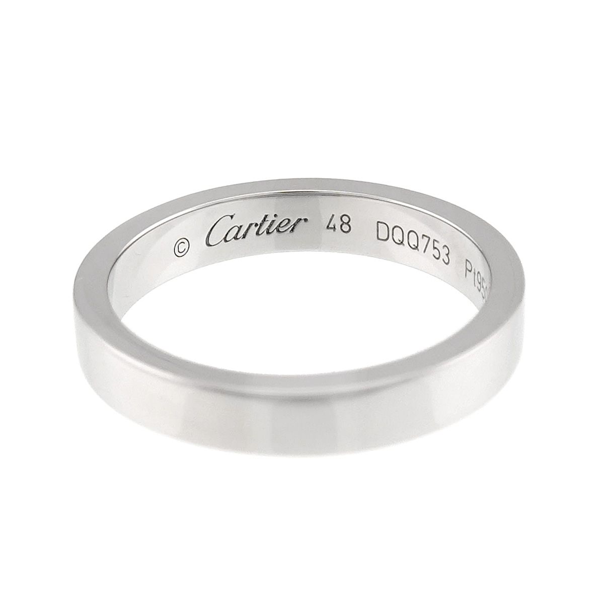 カルティエ Cartier Cドゥ #48 リング 幅3mm Pt プラチナ 指輪 Diamond 