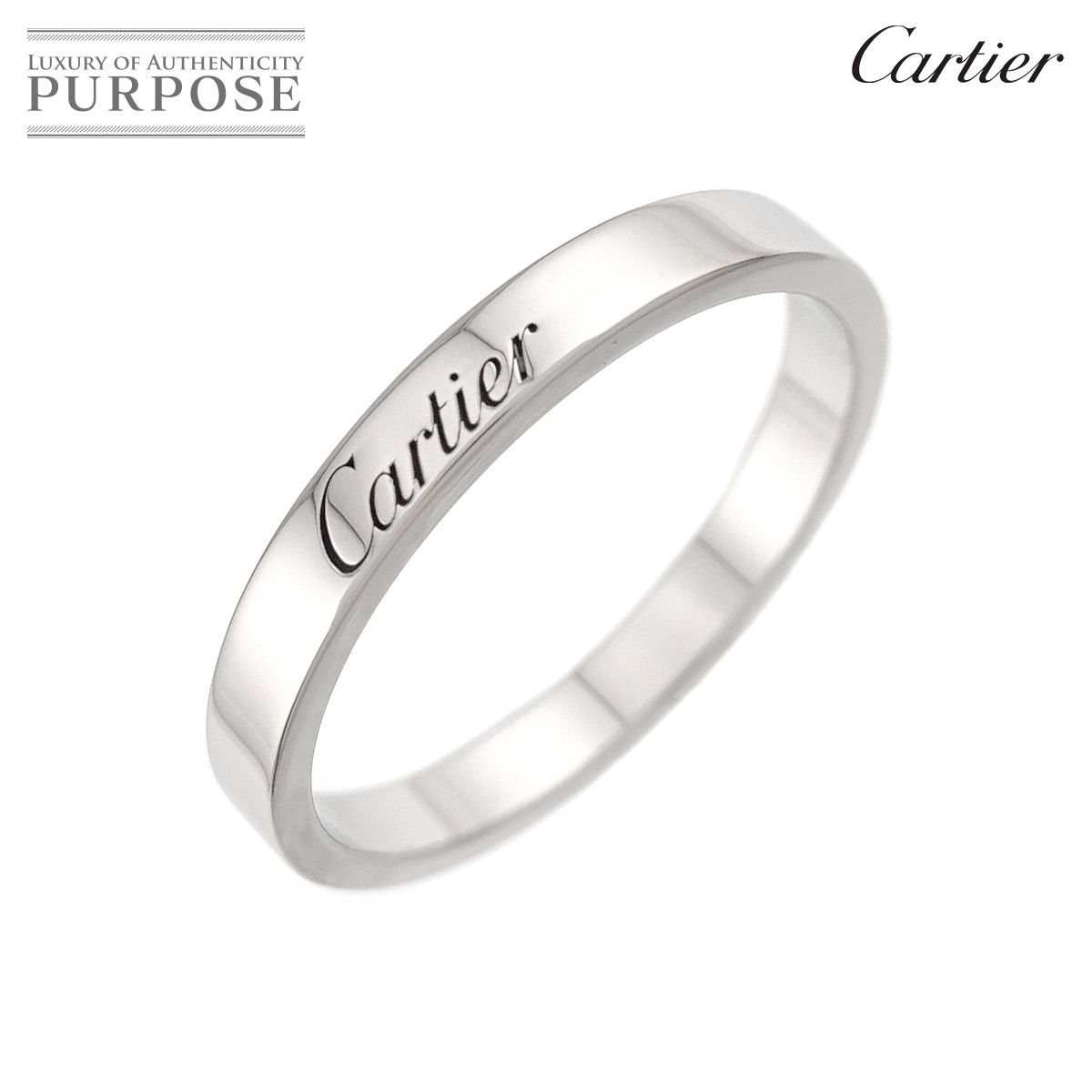 カルティエ Cartier Cドゥ #61 リング 幅3mm Pt プラチナ エングレーブ