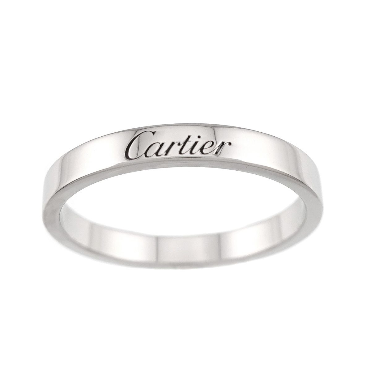 カルティエ Cartier Cドゥ #61 リング 幅3mm Pt プラチナ エングレーブ 