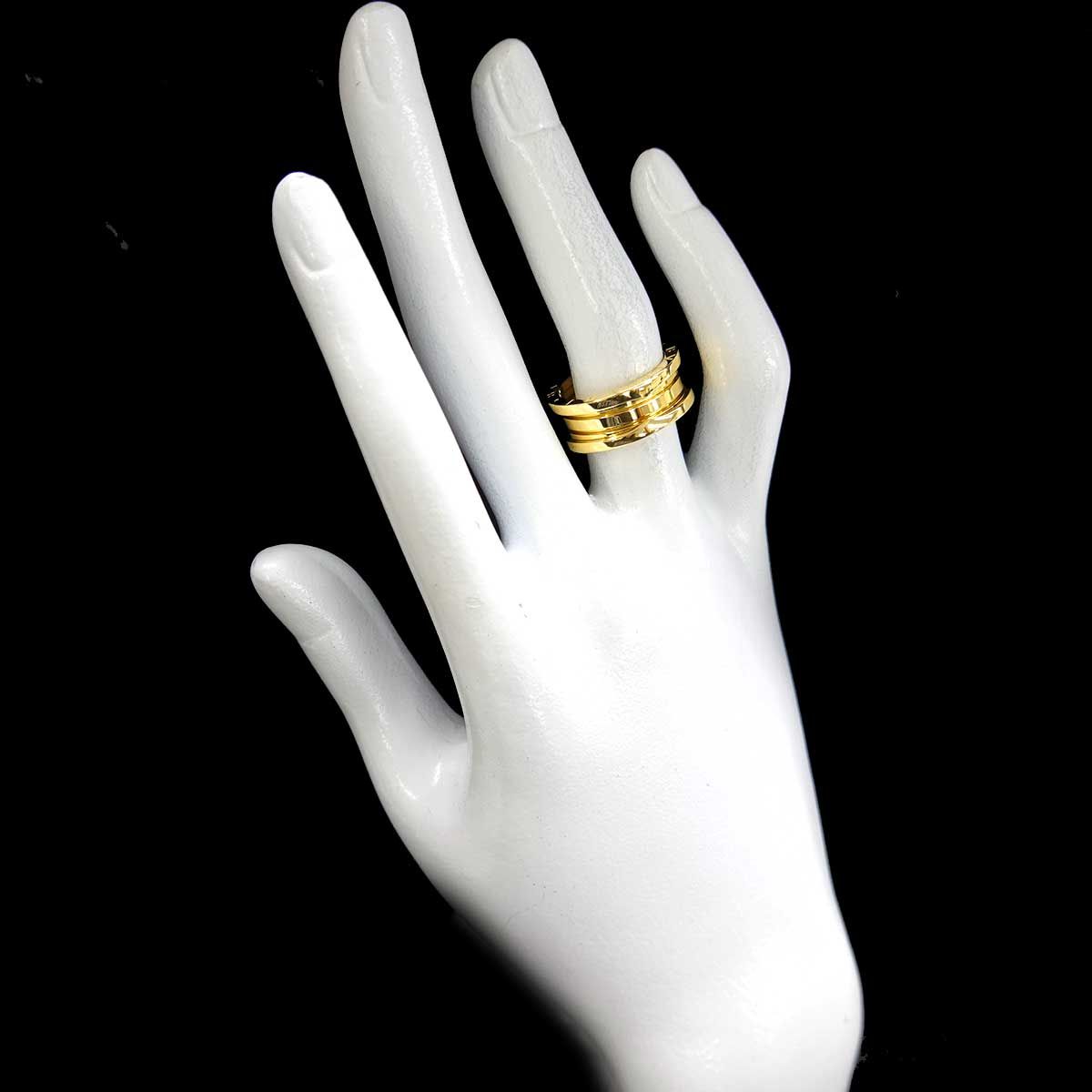 ブルガリ BVLGARI ビーゼロワン 3バンド #52 リング K18 YG イエロー
