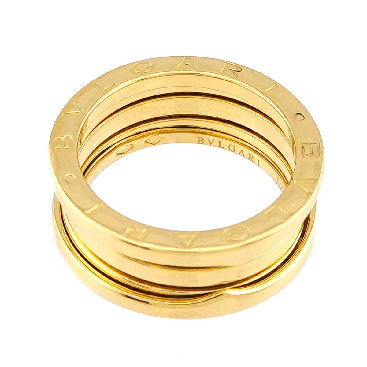 ブルガリ BVLGARI ビーゼロワン 3バンド #52 リング K18 YG イエロー
