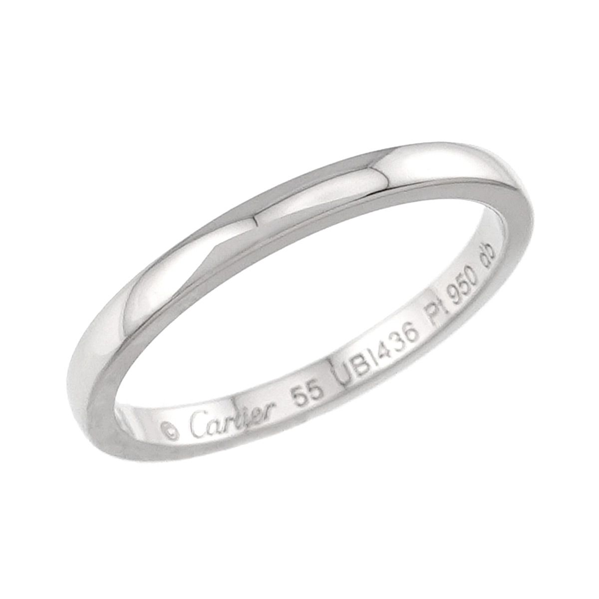 カルティエ Cartier 1895 クラシック #55 リング 幅2mm Pt プラチナ