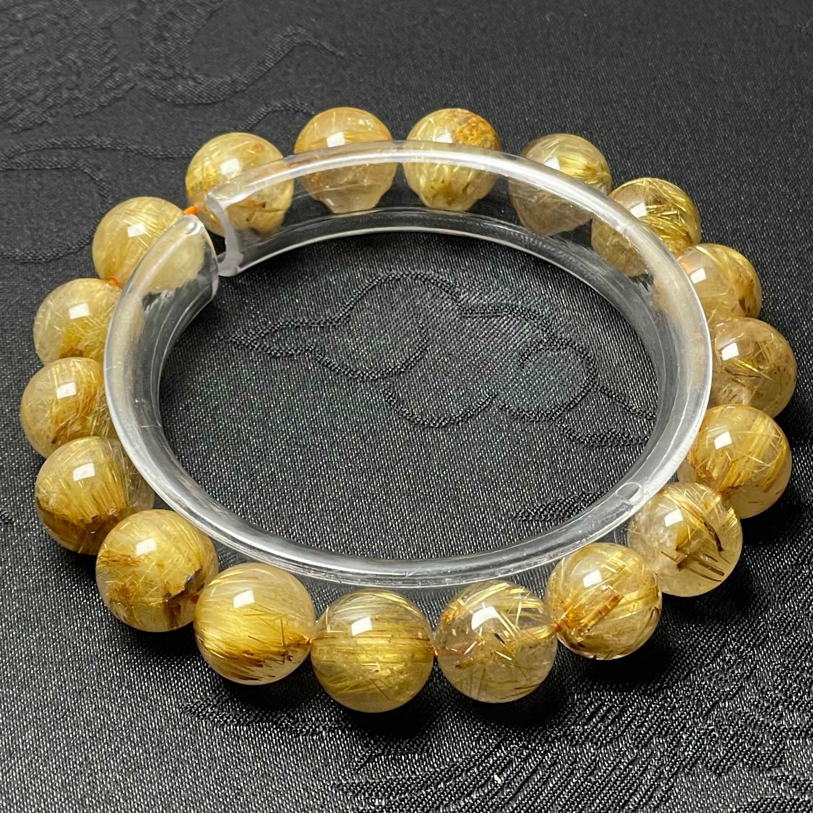 天然石★【60A極!極満針ルチルクォーツ】★ブレスレット 天然石 10.9-11.5mm ZB10527