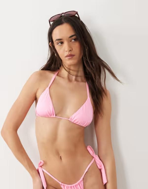 フリーソサエティ レディース 水着 トップのみ Free Society triangle bikini topINK ピンク