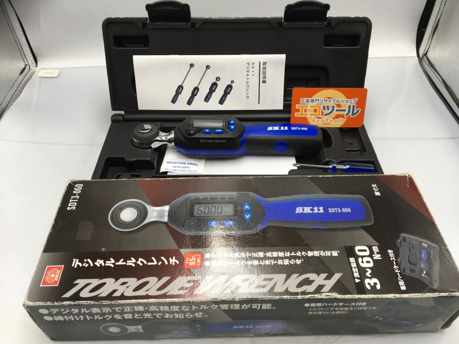 【中古品】SK11(エスケー11) SDT3-060 ☆SK11 デジタルトルクレンチ 差込角9.5mm [IT_BPOYS][知立][M04]