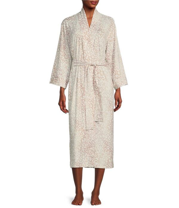 ナトリ レディース アンダーウェア ナイトウェア プリント ニット Natori Misty Leopard Print Long Sleeve Knit Robe Velvet Mink ミンク