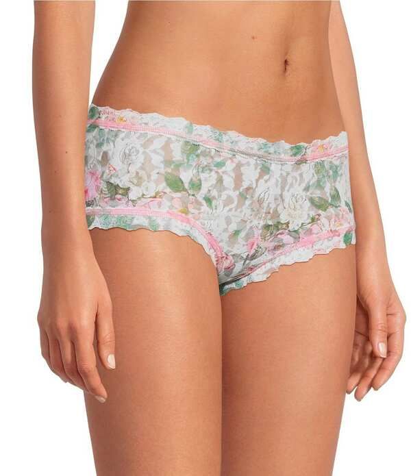 ハンキーパンキー レディース アンダーウェア パンツ プリント レース Hanky Panky Printed Signature Lace Boyshort Rococo Rose