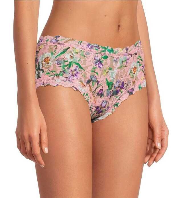 ハンキーパンキー レディース アンダーウェア パンツ プリント レース Hanky Panky Printed Signature Lace Boyshort Fawning Flora