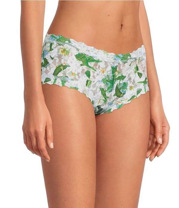 ハンキーパンキー レディース アンダーウェア パンツ プリント レース Hanky Panky Printed Signature Lace Boyshort Absolute Lilly