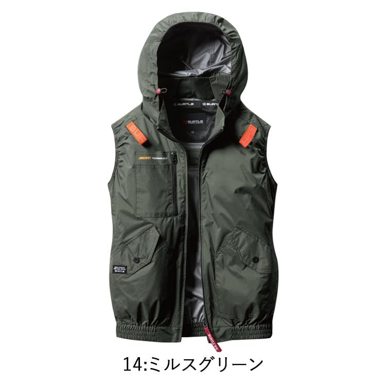 [BURTLE] [バートル] エアークラフト ベスト (ファンなし) AC2074 AIRCRAFT L 14ミルスグリーン [14ミルスグリーン] [L]