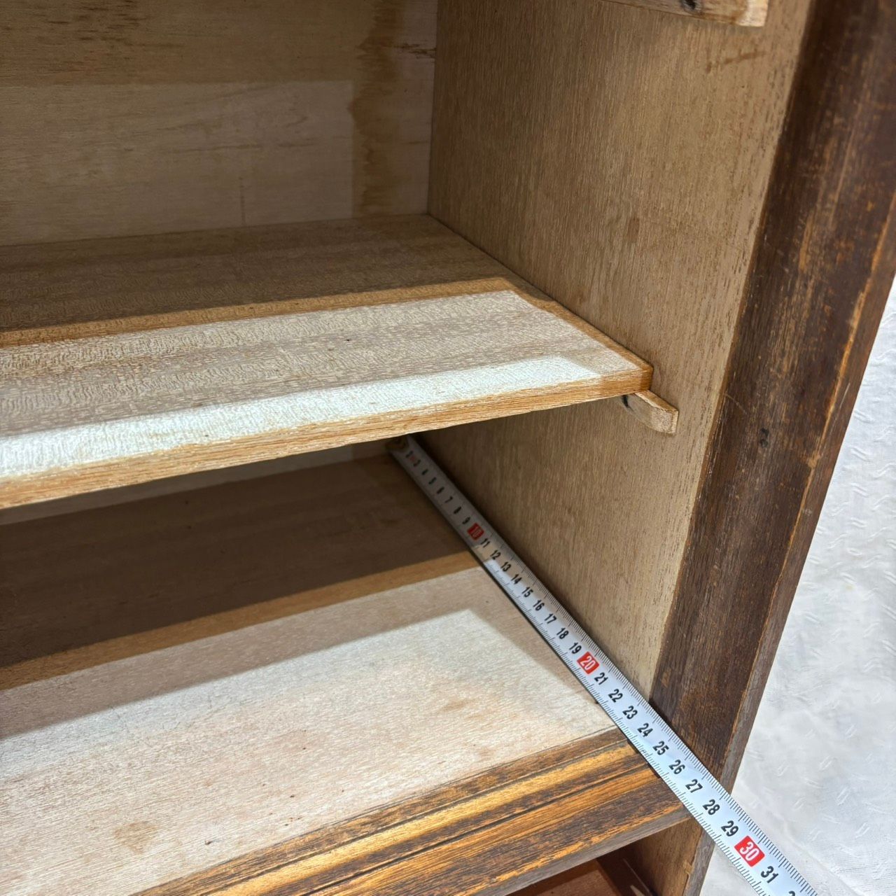 503 昭和レトロ 木製 引き戸ガラス戸棚 キャビネット 飾り棚 食器棚 古
