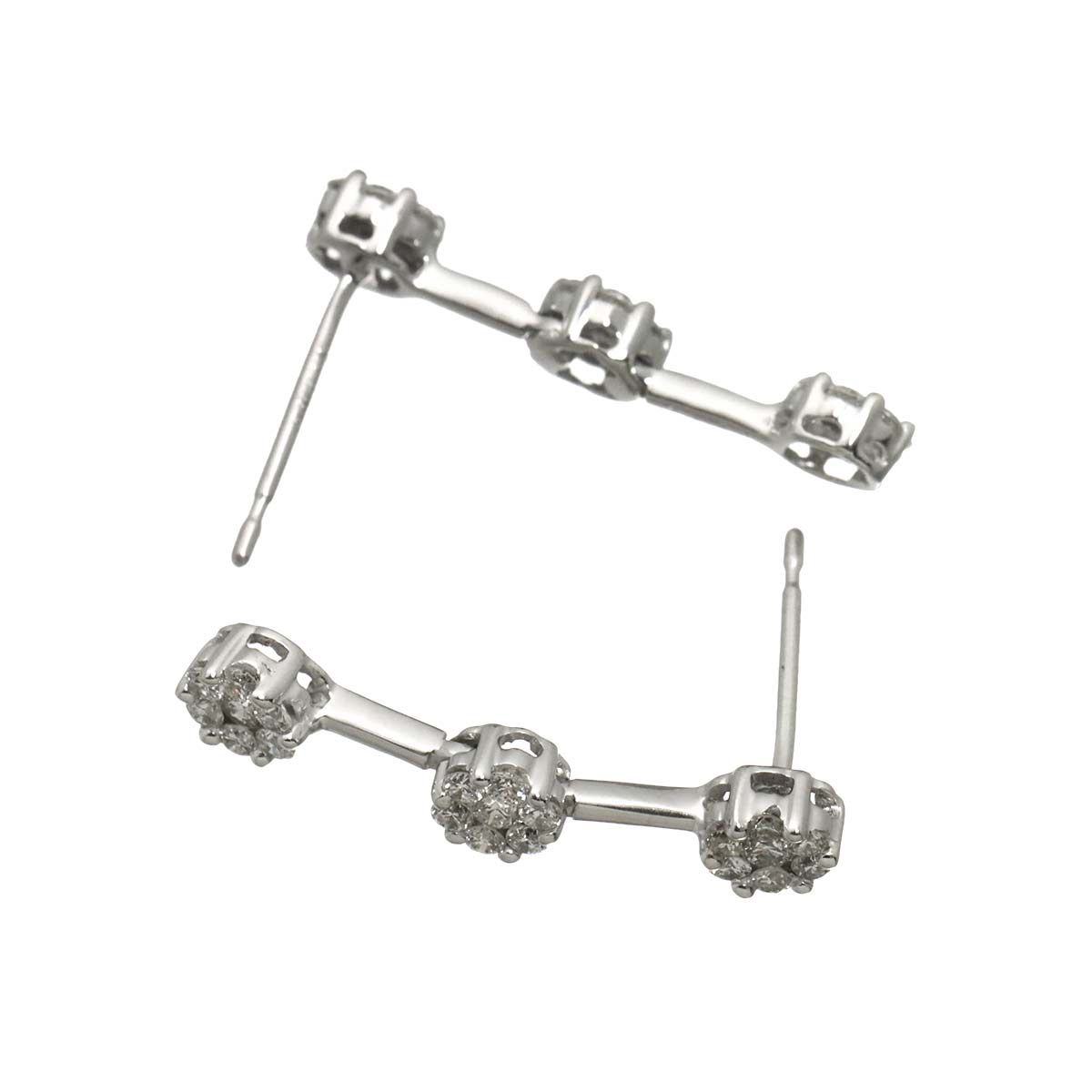 ダイヤ 0.30ct/0.30ct ピアス K18 WG ホワイトゴールド 750 Diamond 