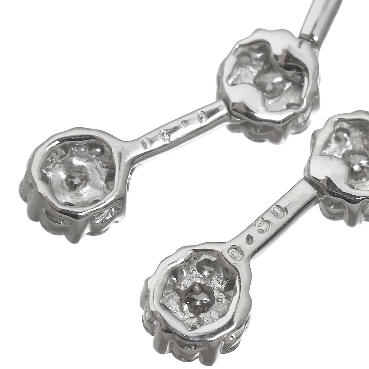 ダイヤ 0.30ct/0.30ct ピアス K18 WG ホワイトゴールド 750 Diamond 