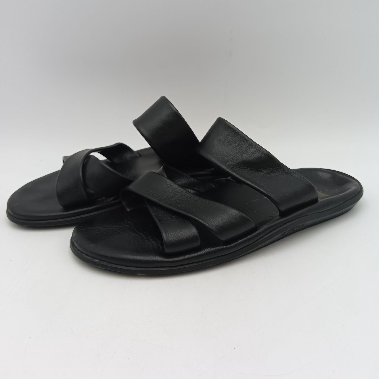  SRIPPER アイランドスリッパ レザーサンダル ブラック 10 ISLAND SLIPPER アイランドスリッパ クロスストラップ レザーサンダル