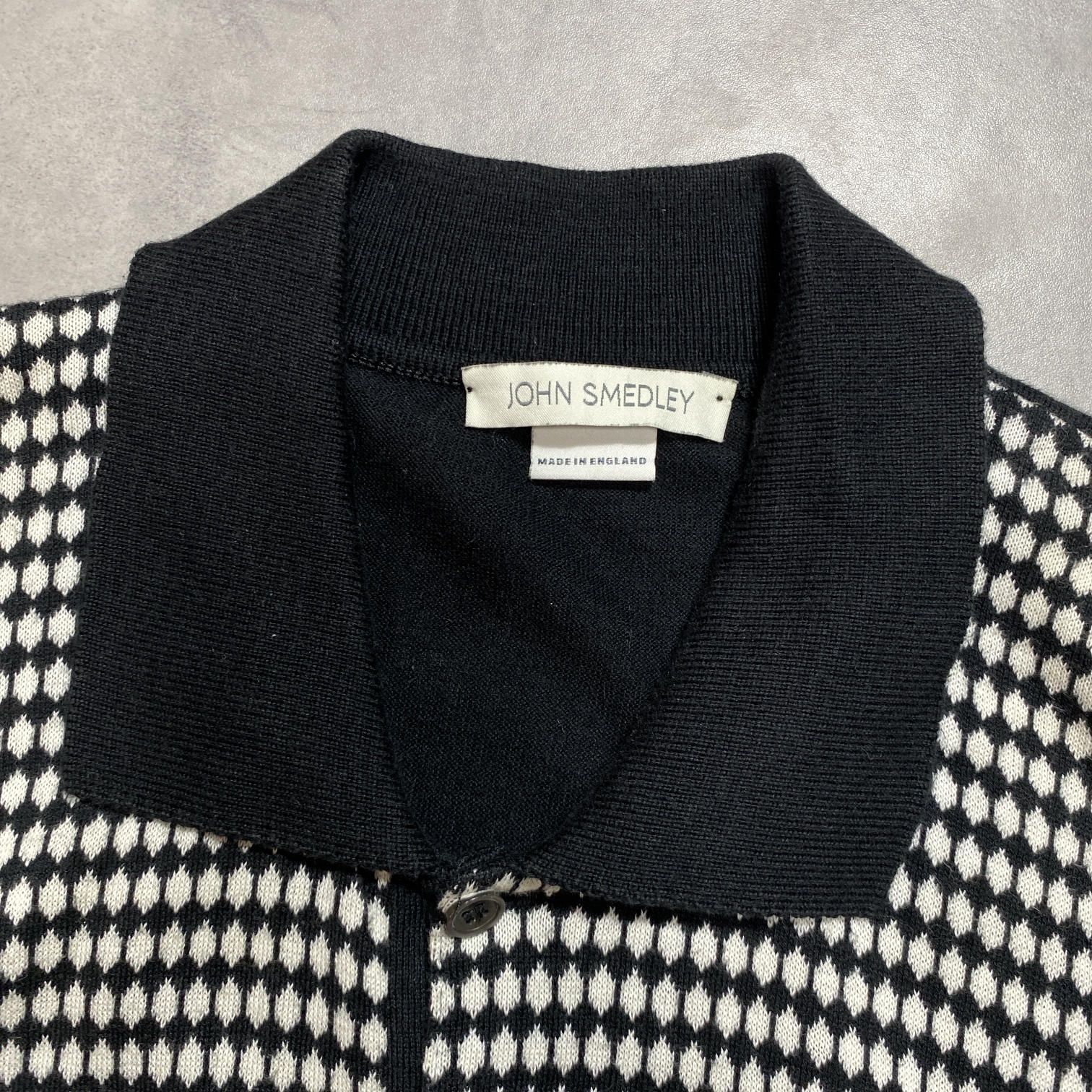 GQ5685◇JOHN SMEDLEY : 英国製 ハイゲージ コットンニットポロシャツ