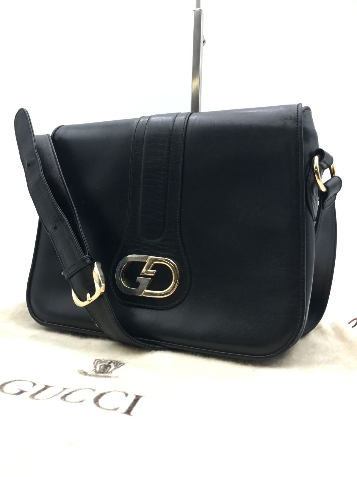 希少 GUCCI オールドグッチ ショルダーバッグ ワンショルダー フラップ