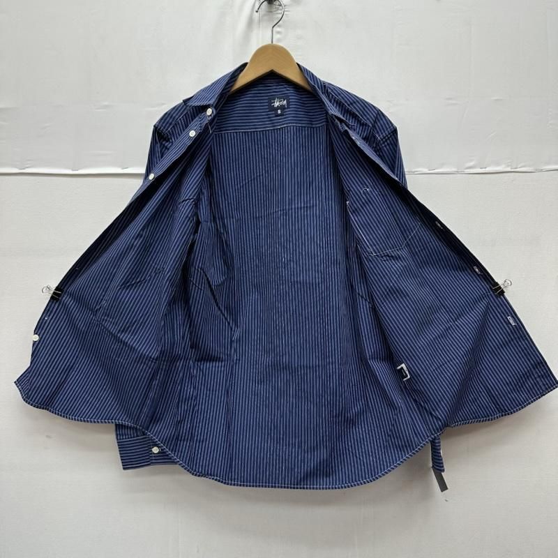 ステューシー 90s 紺タグ USA製 ストライプ シャツ メンズ S ISItems