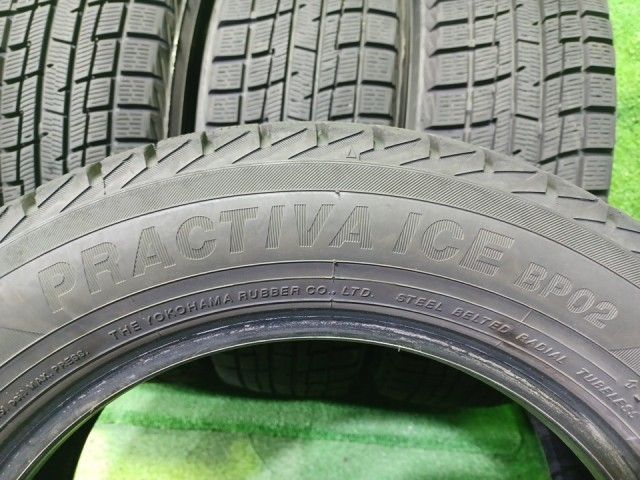 YELLOWHAT スタッドレス イエローハット プラクティバアイスBP02 165/65R14 4本 3本6ミリ 1本7ミリ