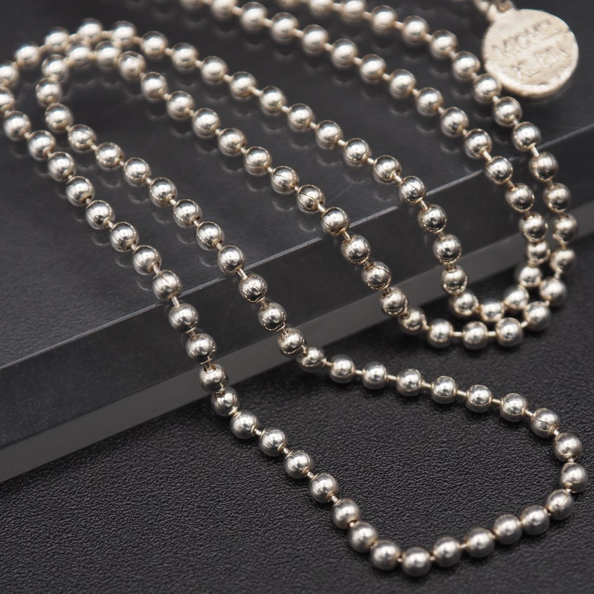 X211 MICHEL KLEIN ミッシェルクラン SILVER刻印 ネックレス ボール