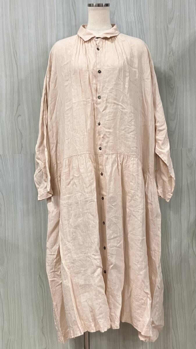 ICHI Antiquites/イチ アンティークス/長袖ワンピース/リネン シャツ