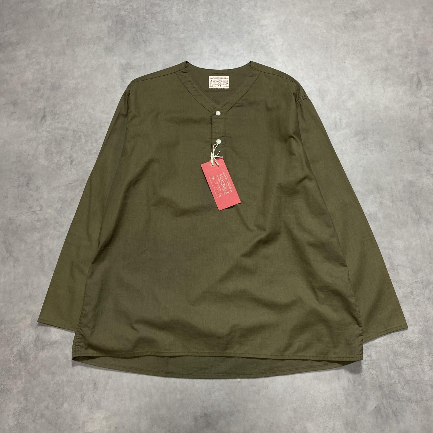 GQ5689◇BONCOURA : Sleeping Shirt◇36◇オリーブ系 定価￥27000
