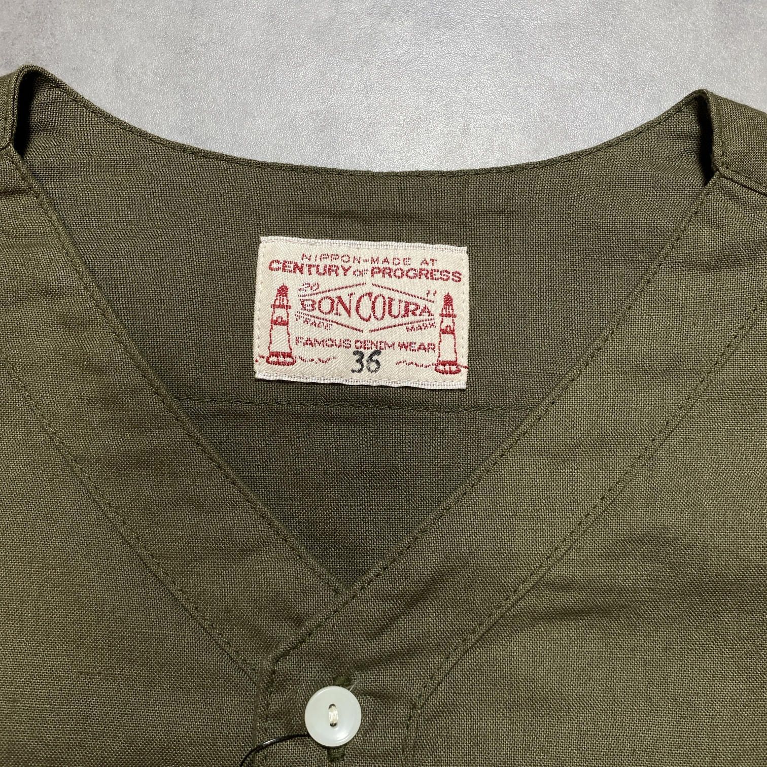 GQ5689◇BONCOURA : Sleeping Shirt◇36◇オリーブ系 定価￥27000 
