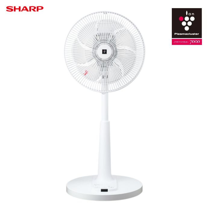【新品】シャープ 扇風機 リビングファン ACモーター プラズマクラスター7000 PJ-U3AS-W ホワイト系 首振り 30cm7枚羽 3段階+リズム風 おやすみモード チャイルドロック 高さ調整 入/切タイマー付 リモコン付