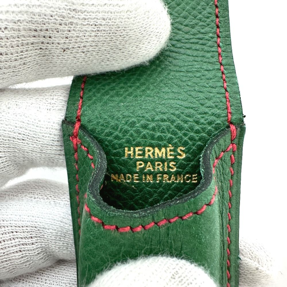 HERMES エルメス ペンケース バイカラー ヴォーエプソン グリーン