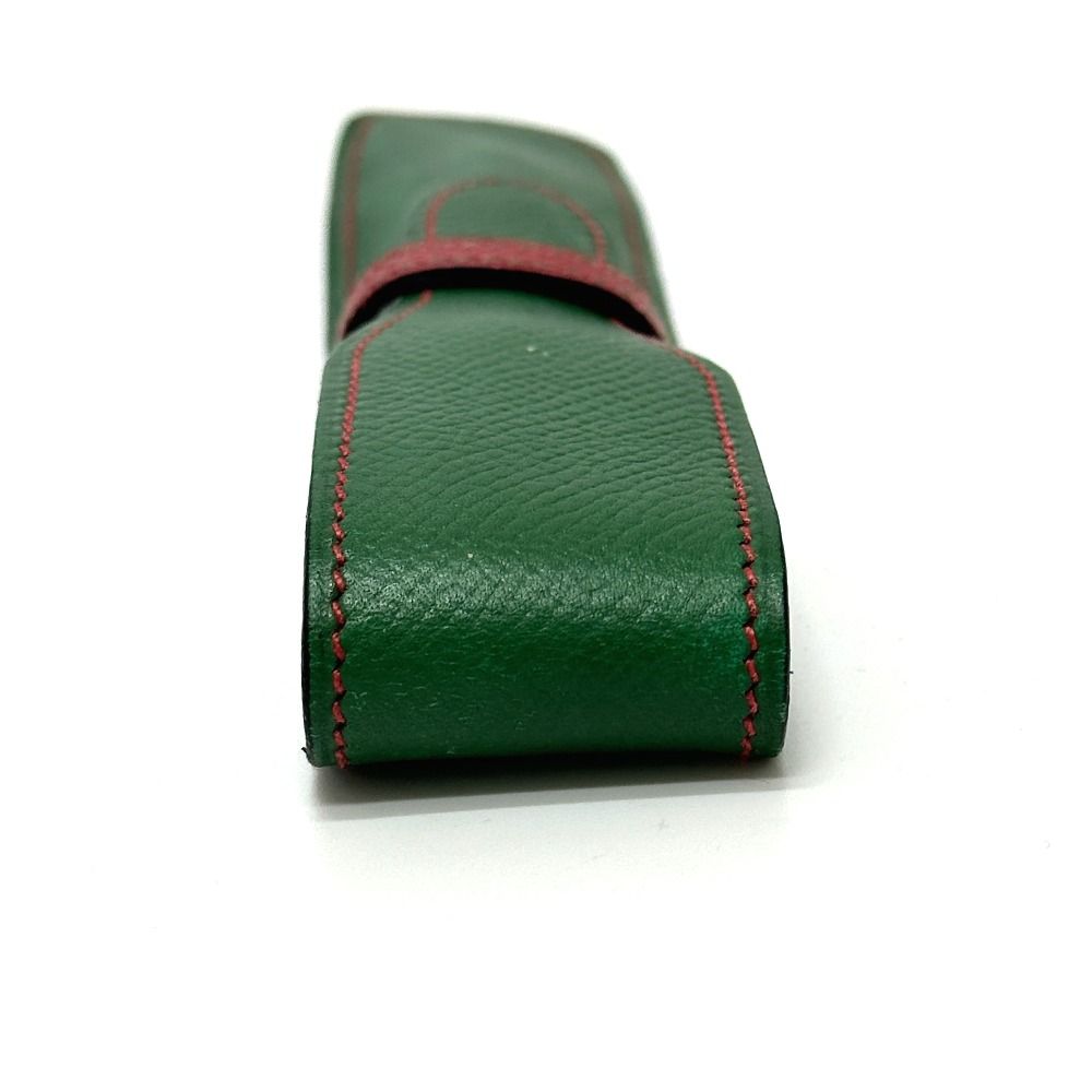 HERMES エルメス ペンケース バイカラー ヴォーエプソン グリーン