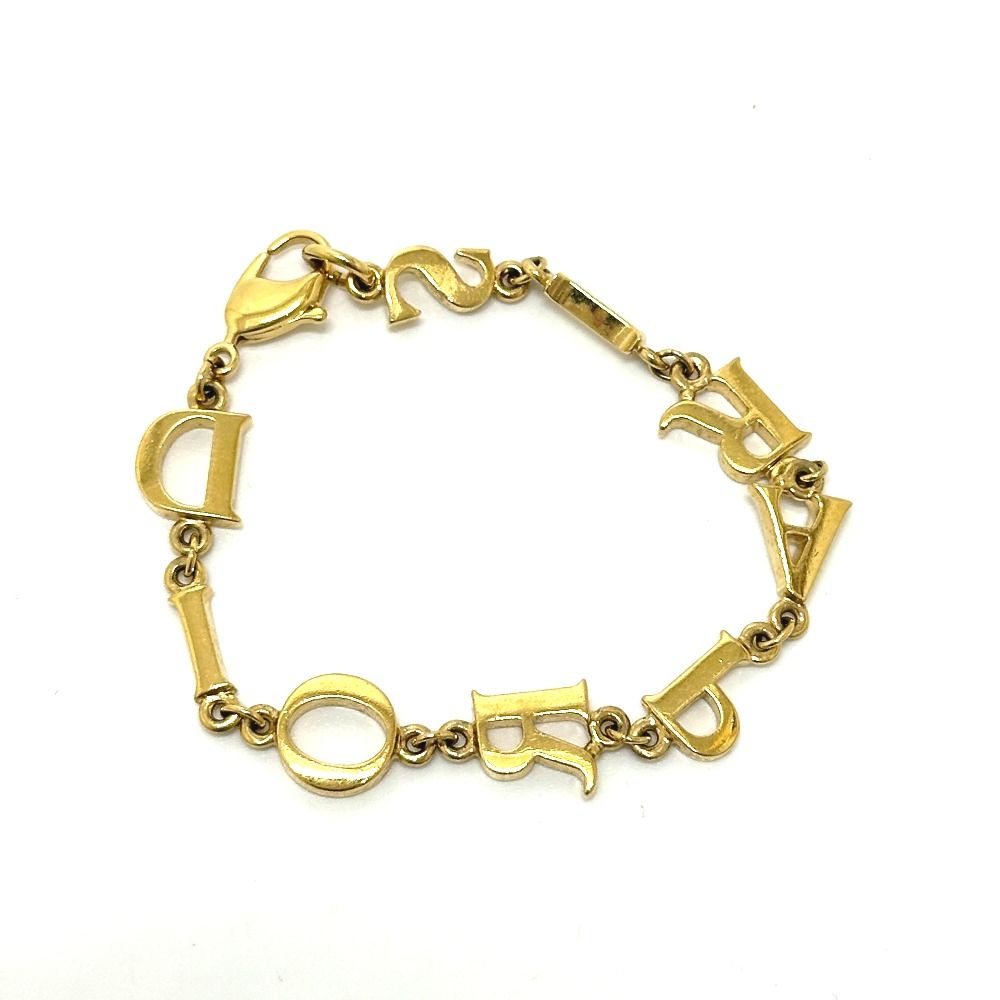 Dior ディオール ブレスレット DIOR PARIS ロゴ メタル ゴールド