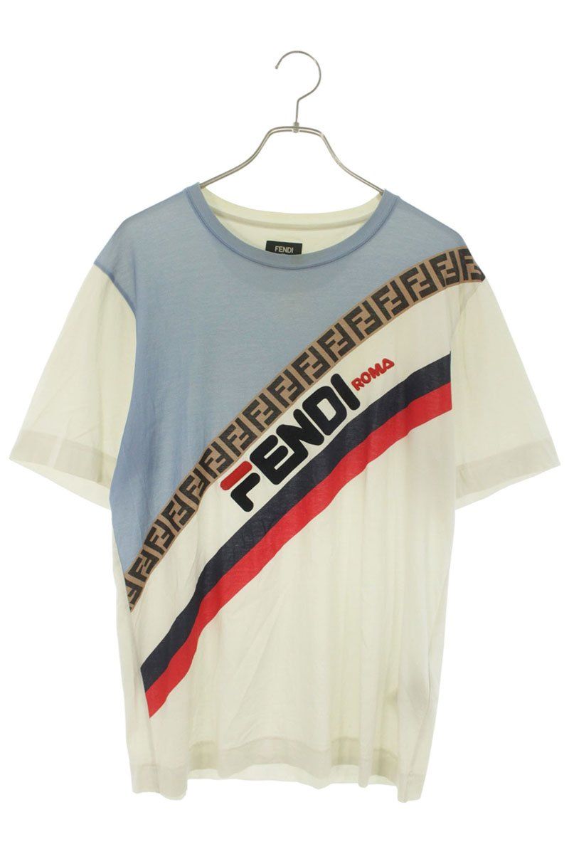 フェンディ ×フィラ FILA FY0936 A65G フロントロゴTシャツ メンズ S