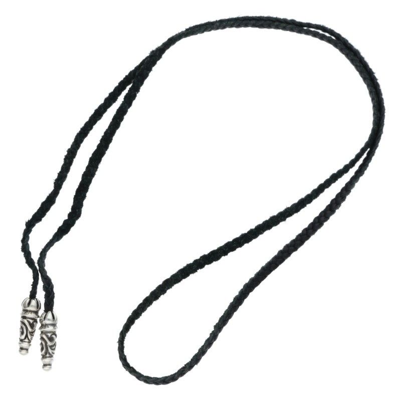 クロムハーツ LEATHER BRAID/ラージスクロールレザーブレード シルバー