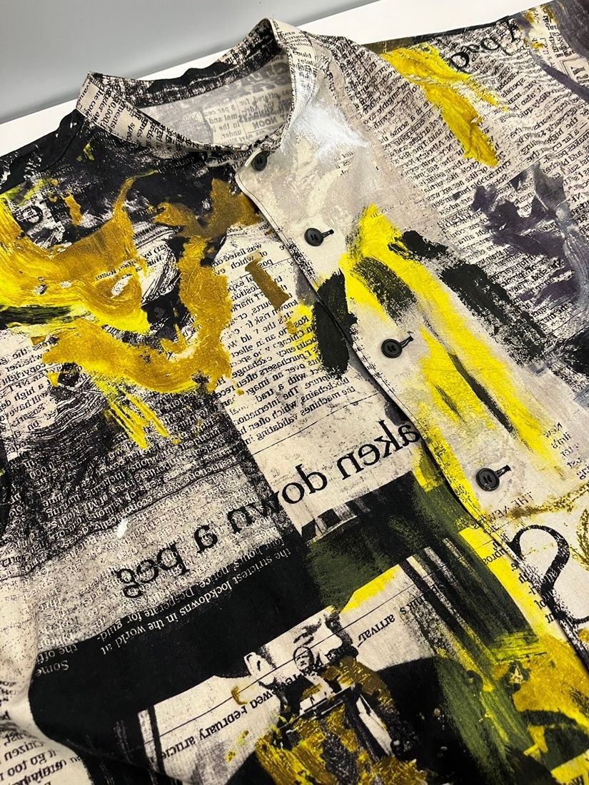 シシ神　yohjiyamamoto ニュースペーパーシャツ ヨウジ ヤマモト YOHJIYAMAMOTO pour homme 22SS NEWSPAPER STAND
