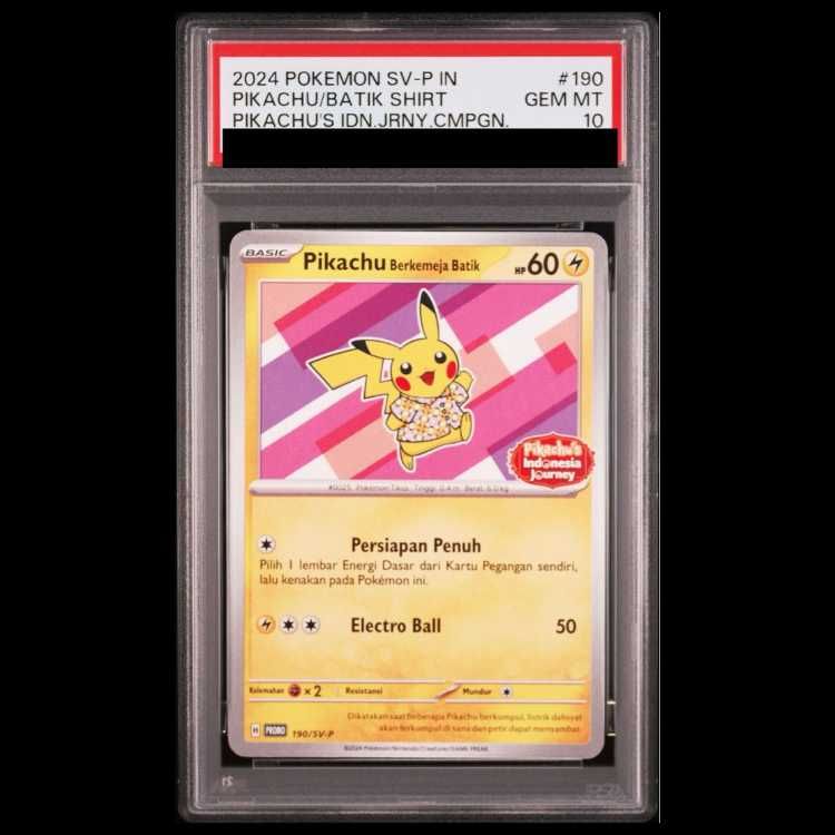 PSA10】 バティックシャツのピカチュウ 《インドネシア語/ピカチュウ柄