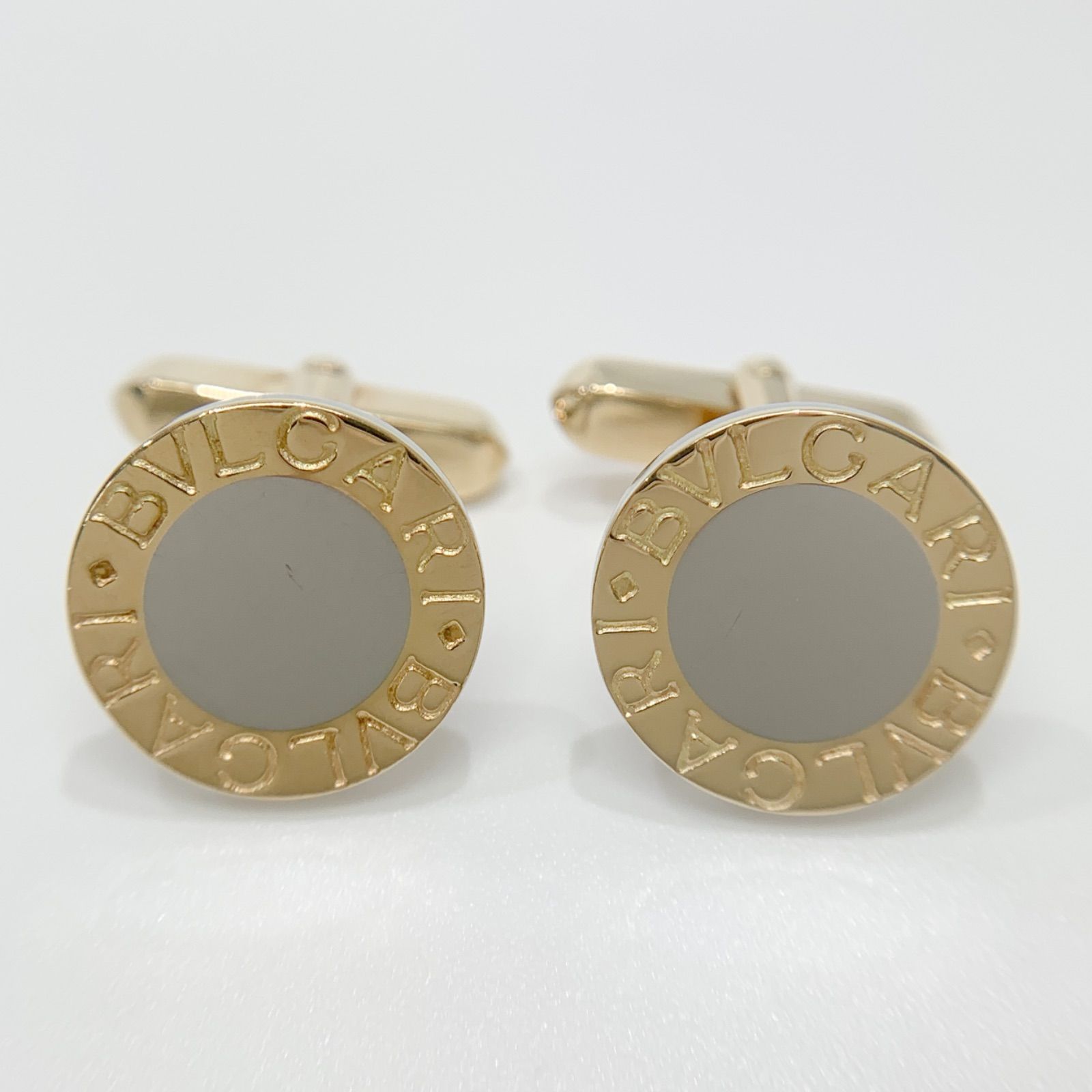 【中古】 ブルガリ BVLGARI ブルガリ・ブルガリ カフス コンビ ステンレス K18YG イエローゴールド 750