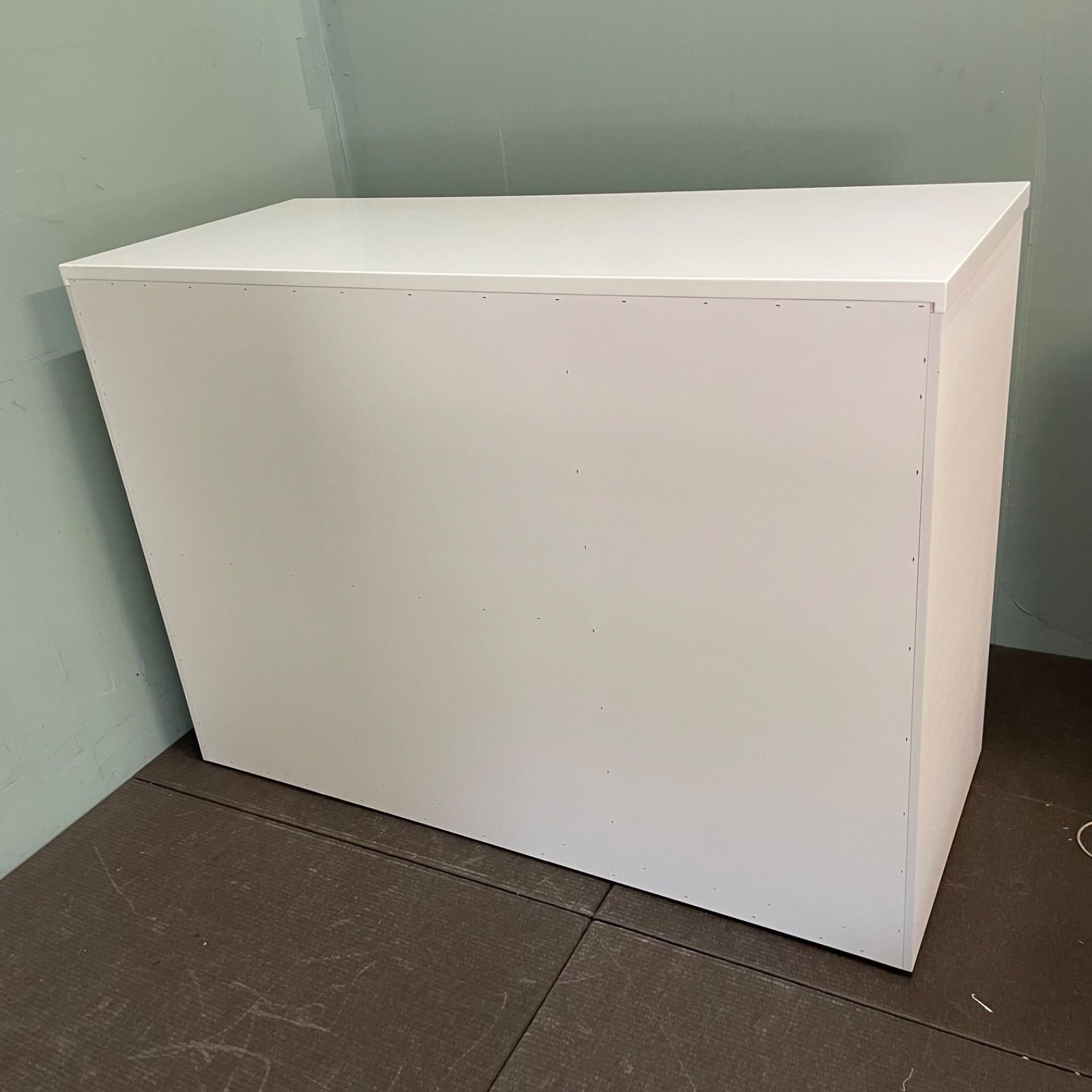 ♭ ニトリ キッチンカウンター 幅120cm ホワイト 収納 引き出し 白 2F