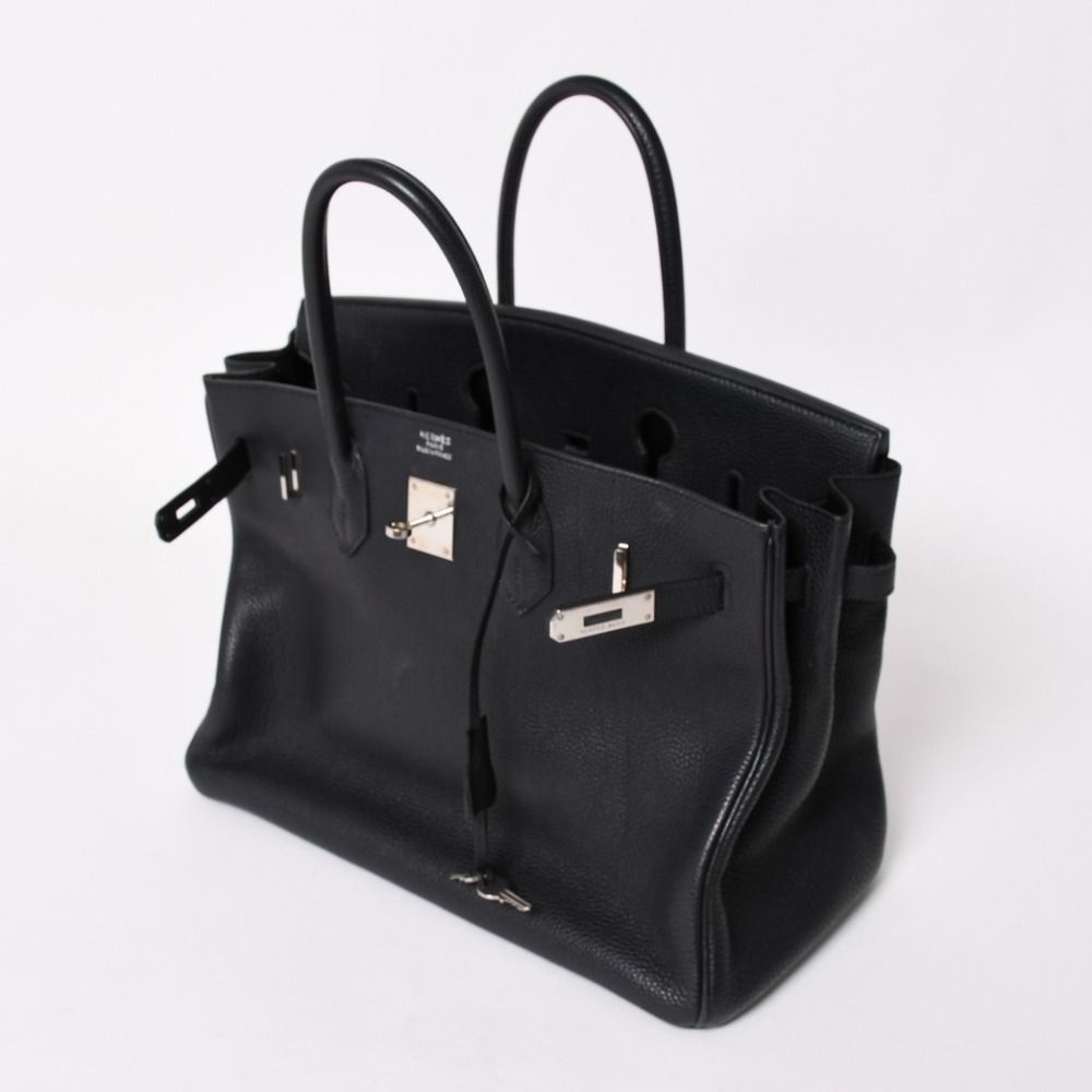 極美品 HERMES エルメス BIRKIN バーキン35 ブラック シルバー金具