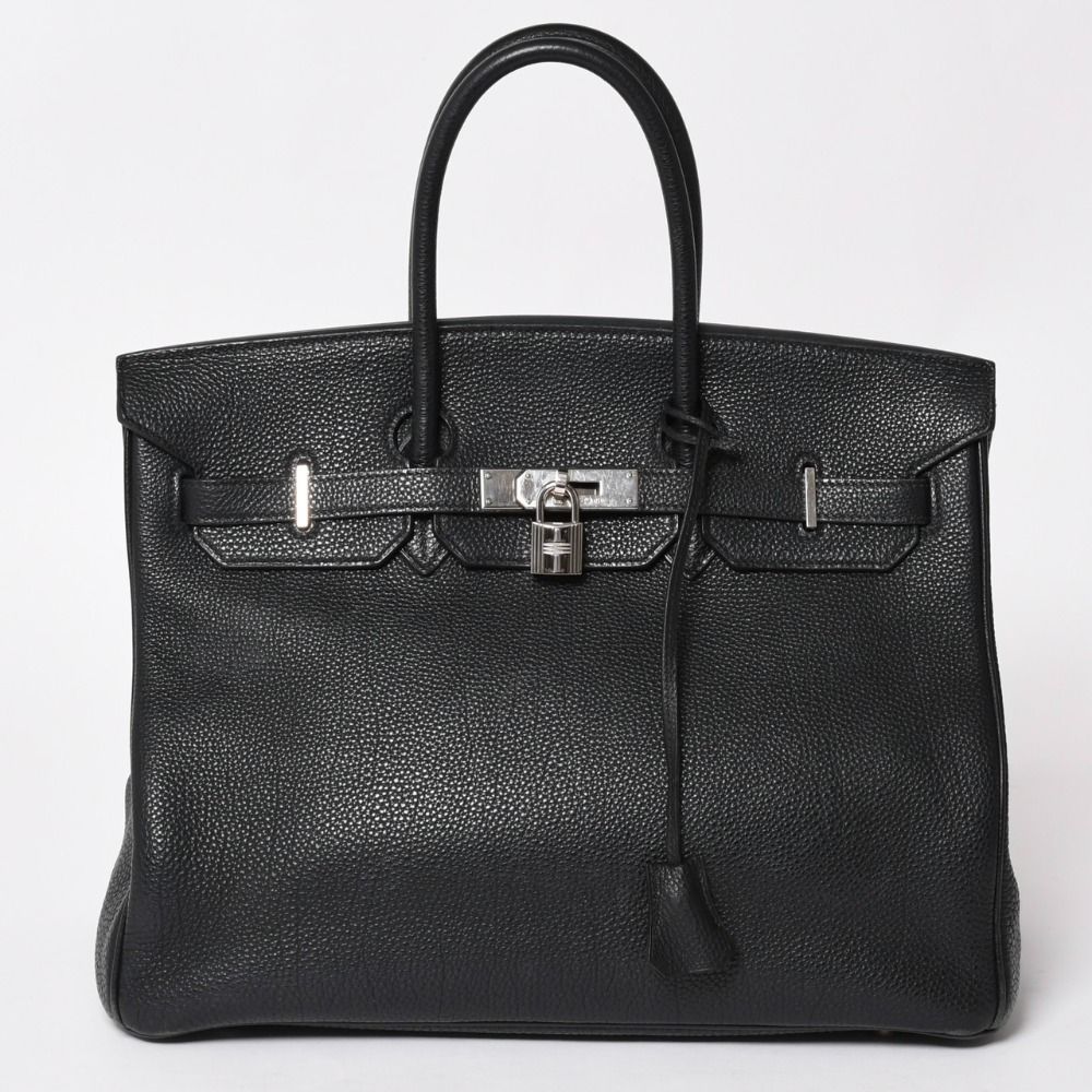 極美品 HERMES エルメス BIRKIN バーキン35 ブラック シルバー金具