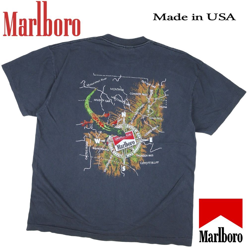 457 Marlboro マールボロ Tシャツ ブラック ポケ付き THUNDER PASS