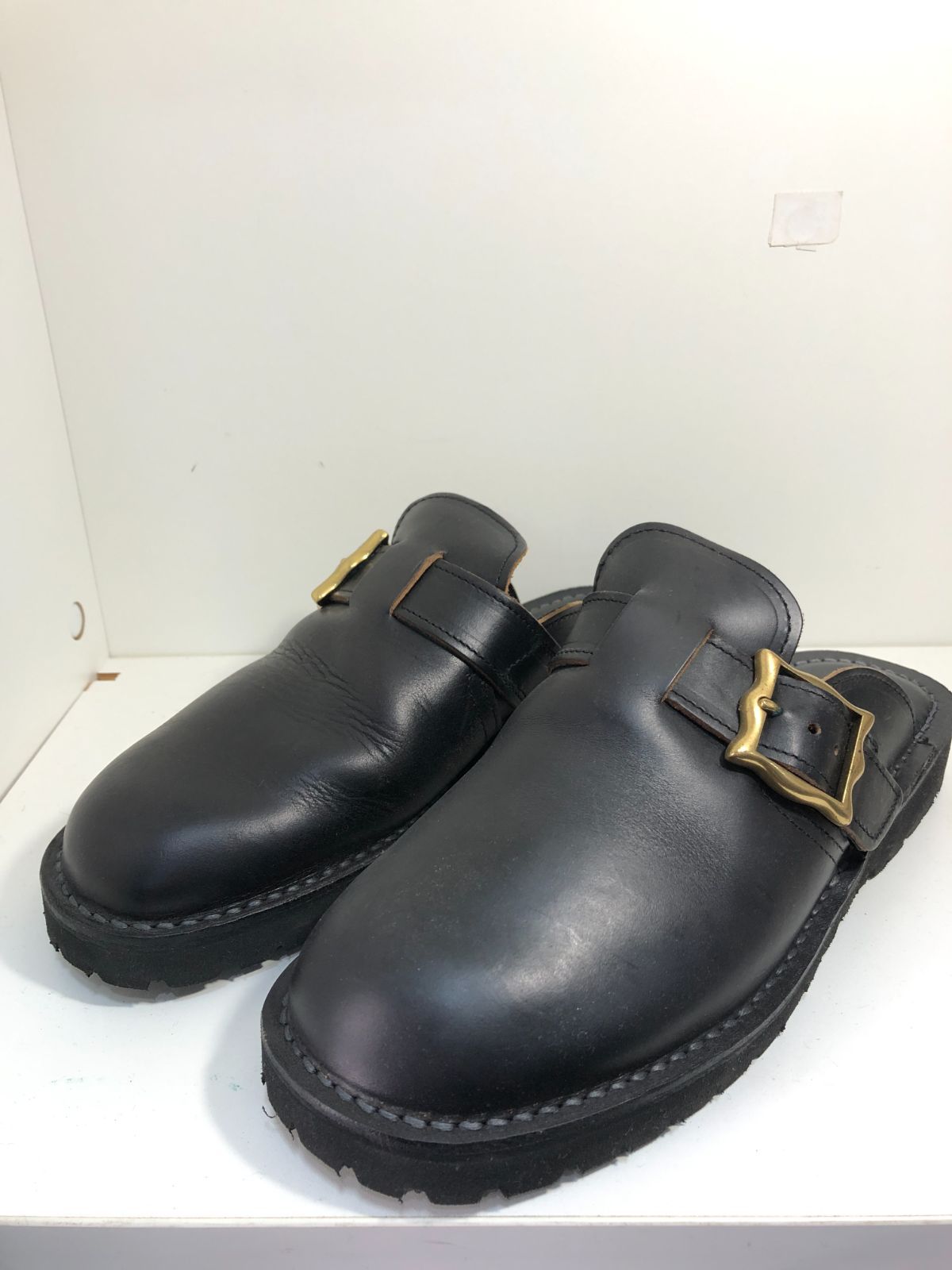 016030 CALEE DANNER レザー サンダル 8 26cm ブラック 016030 CALEE
