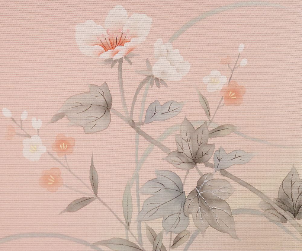 絽 訪問着 絽 長襦袢 セット 正絹 ピンク 菊 けし Lサイズ ki32294 未