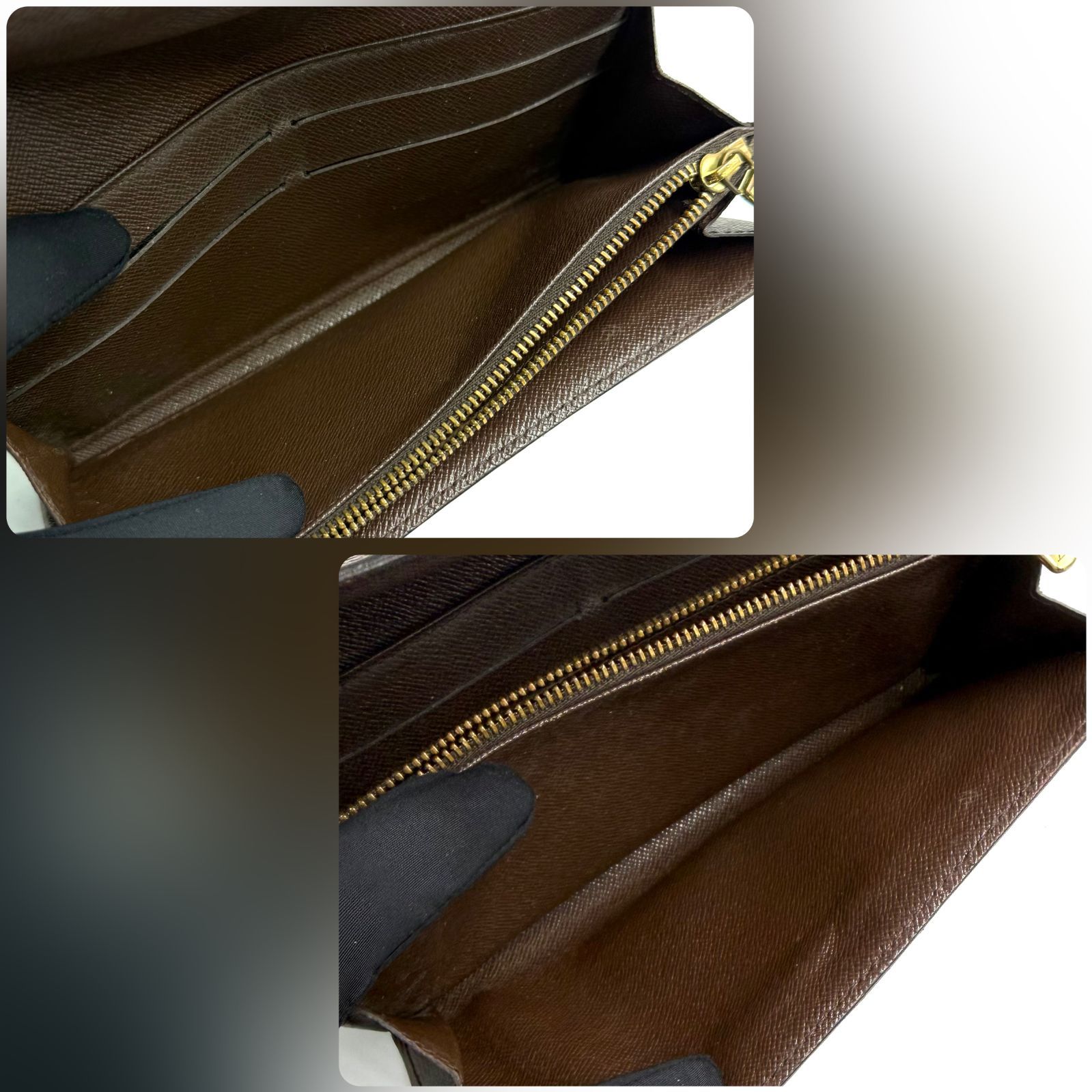 ルイヴィトン LOUIS VUITTON ダミエ ポシェット ポルトモネクレディ 長